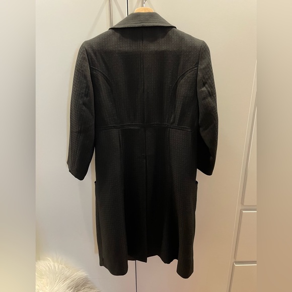MAX STUDIO | Black Empire Waist 3/4 Sleeve Trench Coat - Picture 2 of 5